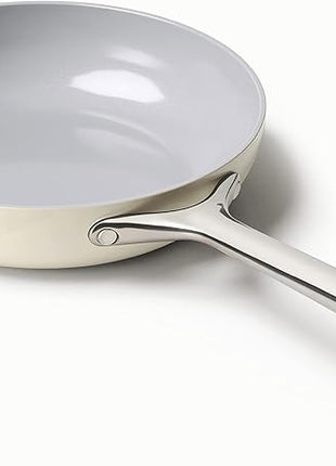 Caraway Nonstick Ceramic Frying Pan (2.7 qt, 10.5") - Non Toxic, PTFE & PFOA Free - Oven Safe & Compatible with All Stovetops (Gas, Electric & Induction) - Cream