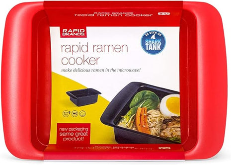 Rapid Ramen Cooker | Microwavable Cookware for Instant Ramen | BPA Free and Dishwasher Safe | Perfect for Dorm, Small Kitchen or Office | Bright Red
