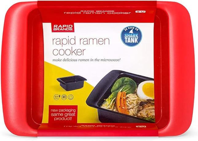 Rapid Ramen Cooker | Microwavable Cookware for Instant Ramen | BPA Free and Dishwasher Safe | Perfect for Dorm, Small Kitchen or Office | Bright Red