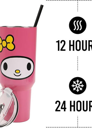 Bioworld My Melody 40 Oz Stainless Steel Tumbler with Handle