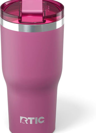 RTIC 30oz Essential Tumbler with Lid, Ceramic Lined, Insulated, Stainless Steel, Metal, Double Wall Vacuum-Insulation, Travel Cup for Iced Coffee, Tea, Hot and Cold Drink, Orchid