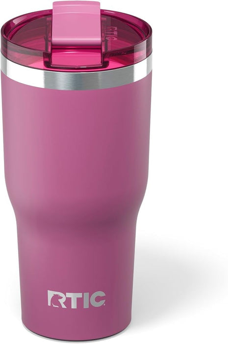 RTIC 30oz Essential Tumbler with Lid, Ceramic Lined, Insulated, Stainless Steel, Metal, Double Wall Vacuum-Insulation, Travel Cup for Iced Coffee, Tea, Hot and Cold Drink, Orchid