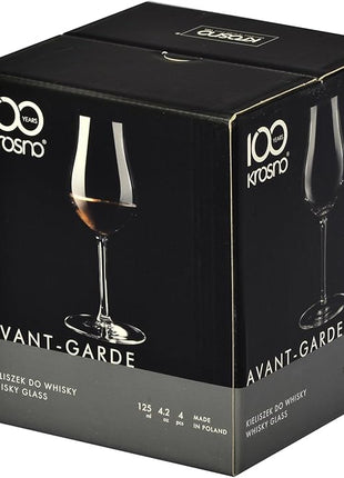 Krosno Brandy & Cognac Snifter Glasses Rum Tasting Gift Set | Set of 4 | 3.7 oz | Avant-garde Collection | For Home, Restaurants & Kitchen | Dishwasher Safe | Lead-Free Crystal Glass