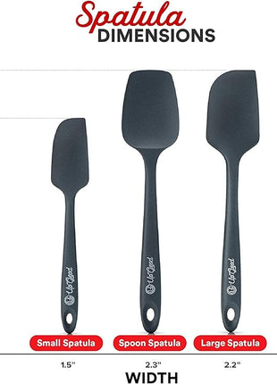 UpGood Silicone Spatula Set 600°F - High Heat Resistant Nonstick, Small and Large Kitchen Spatulas - Flexible BPA Free Professional Grade Cookware - Utensils for Cooking, Baking, Mixing(3 Pcs, Grey)