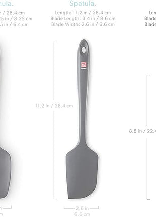 DI ORO Seamless Series Mini Silicone Spatula - BPA Free Pro-Grade 600ºF Heat-Resistant Non-Stick Small Rubber Jar Spatula - Silicone Kitchen Scraper Utensil Tool for Cooking and Baking (Black)