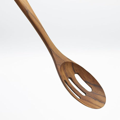 FAAY Premium Wooden Slotted Spoon, Handcraft from Teak | Healthy, Durable, High Moist and High Heat Resistance for Non Stick Cookware.