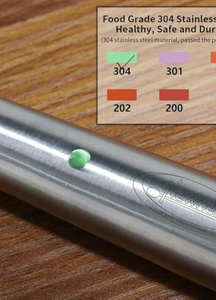 Newness Soup Ladle, [Rustproof, Heat Resistance, Integral Forming] Resilient 304 Stainless Steel Soup Spoon with Vacuum Ergonomic Round Handle, Cooking Spoon for Kitchen, 13.7 Inches