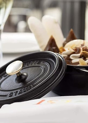 Staub Cast Iron 0.25-qt Mini Round Cocotte - Matte Black, Made in France