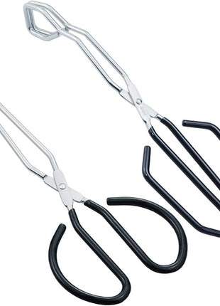 Scissor Style Tongs 10-Inch and 11-Inch Set Stainless Steel Wire Tongs, Set of 2