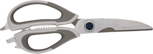 Rachael Ray Professional Multi Shear Kitchen Scissors with Herb Stripper and Sheath, 2 Piece, Gray