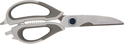 Rachael Ray Professional Multi Shear Kitchen Scissors with Herb Stripper and Sheath, 2 Piece, Gray
