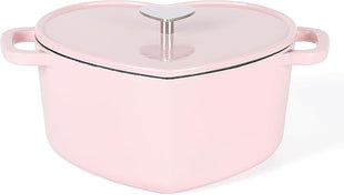 Martha Stewart Heart Shaped 4-Quart Enamel Cast Iron Dutch Oven - Pink