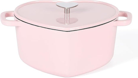 Martha Stewart Heart Shaped 4-Quart Enamel Cast Iron Dutch Oven - Pink