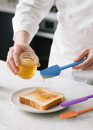 Coukre Silicone Spatula Set of 5,High Temperature Resistant, Food Grade Silicone, Dishwasher Safe, for Baking, Cooking (Pure Black)