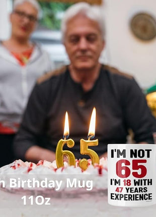 Vivulla68 65th Birthday Mug 11oz - 65th Birthday Gifts for Women Men - 65 Year Old Birthday Gifts Ideas for Him, Her, Woman, Man - Happy Funny Gift Present Coffee Cup - Turning Age 65