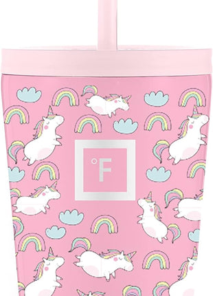 IRON °FLASK Classic Tumbler - Vacuum Insulated Stainless Steel Water Bottle, Double Walled, Drinking Cup, Insulated Travel Mug (Stardust Unicorns, 12 oz Kids)