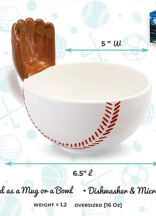 MAX'IS Creations The Mug with a Glove, Baseball Mug Coach Gifts Novelty Funny Coffee Mugs Kids Christmas Sports Baseball Gifts for Boys 8-12 12-14 Men Mom Gift Accessories, 16oz