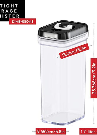 DWËLLZA KITCHEN Airtight Food Storage Containers with Lids – 4 Piece Set Air Tight Kitchen Storage Containers Clear Pantry Organization and Storage Set BPA-Free - Keeps your Food Fresh & Dry