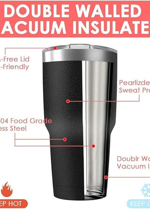 30oz Stainless Steel Travel Mug with Lid, 8 Pack Double Wall Vacuum Insulated Bulk Tumbler, Powder Coated Coffee Cup Suitable for Vehicle Cup Holders(Assorted Colors)