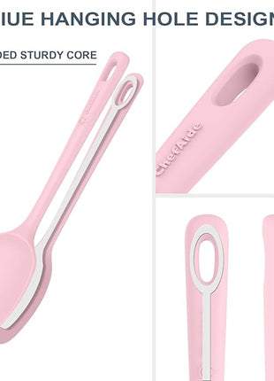 5 Pieces Silicone Spatula Set, Food Grade Rubber Spatula, Upgrade Strong Handle with Ergonomic Grip, Heat Resistant Up to 600°F for Nonstick Cookware, Cooking Candy Series