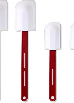 Norme 4 Pcs High Temp Silicone Spatulas Heat Resistant Rubber Spatula Commercial Silicone Scraper with Handle for Kitchen Cook Baking Mixing Utensil, Dishwasher Safe (10 Inch,14 Inch)