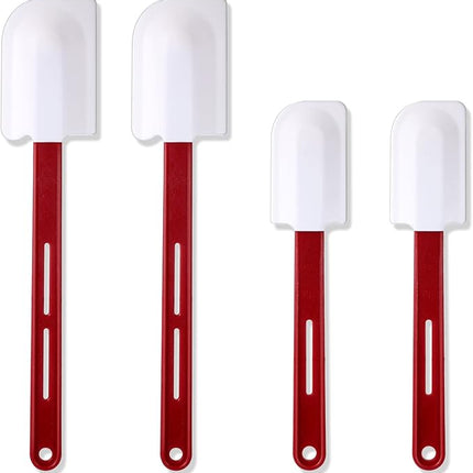 Norme 4 Pcs High Temp Silicone Spatulas Heat Resistant Rubber Spatula Commercial Silicone Scraper with Handle for Kitchen Cook Baking Mixing Utensil, Dishwasher Safe (10 Inch,14 Inch)