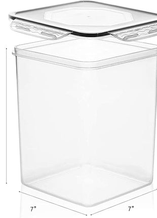 Large Food Storage Containers 5.2L (175oz), MCIRCO 4 Pieces Plastic Airtight Food Storage Containers for Flour, Sugar, Baking Supplies, with 4 Measuring Cups and 20 Labels