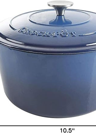 Crock-Pot Artisan Round Enameled Cast Iron Dutch Oven, 7-Quart, Sapphire Blue