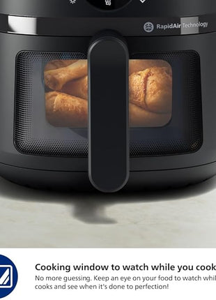 Philips 2000 Series Airfryer - 4.4 qt (4.2 l) Pan, 13 Cooking Functions, RapidAir Technology, Healthy Cooking with 90% Less Fat, Efficient & Fast (NA220/00), 9.8 pounds weight