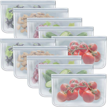 1/2 Gallon Freezer Bags Reusable Food Storage Bags for Vegetable, Liquid, Snack, Meat, Sandwich, 10.2x7.87 Inch, 10 Pack