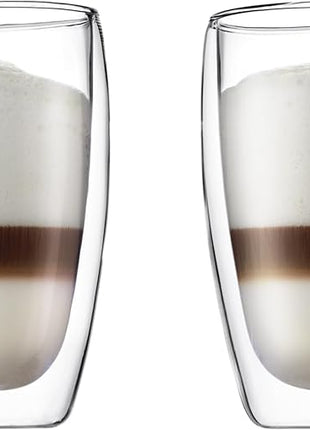 Bodum 15oz Pavina Double Wall High-Heat Borosilicate Glass, Set of 2, Clear