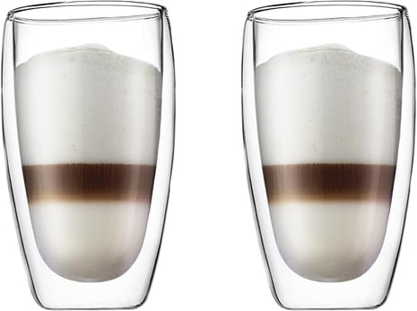 Bodum 15oz Pavina Double Wall High-Heat Borosilicate Glass, Set of 2, Clear