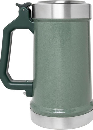 STANLEY Classic Bottle Opener Beer Stein 24 oz | Flip Up Lid and Heavy Duty Handle with Built In Bottle Opener | Insulated Stainless Steel Beer Mug | BPA-Free