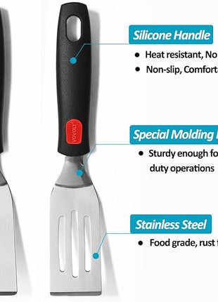 Professional Mini-Serving Spatula Set, Stainless Steel Cutter and Serve Turner for Serving, Flipping or Cooking, Ideal for Brownies, Tiramisu, Cakes, Lasagna or Cookie etc.