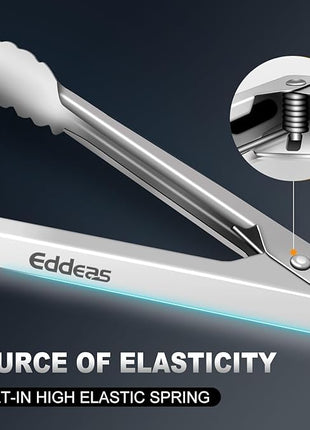 Grill Tongs, 600 Degrees Heat Resistant 17 Inch Extra Long BBQ Tongs, All Metal Kitchen tongs, Heavy Duty Stainless Steel Locking Tongs for Cooking, Grilling, Barbecue/BBQ, Buffet, 2 Pack