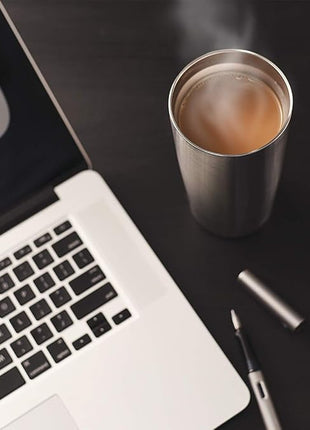 DOMICARE 20oz Stainless Steel Tumbler Bulk with Lid, Double Wall Vacuum Insulated Travel Mug, Powder Coated Coffee Cup, Stainless Steel, 8 Pack