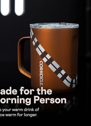 Corkcicle Classic Coffee Mug - Triple Insulated Stainless Steel for Travel - Shatter-Proof Lid - Keeps Drink Hot Over 3 Hours - Holiday Mug Gift - Great for Gifting Warmth - 16 oz - Chewbacca