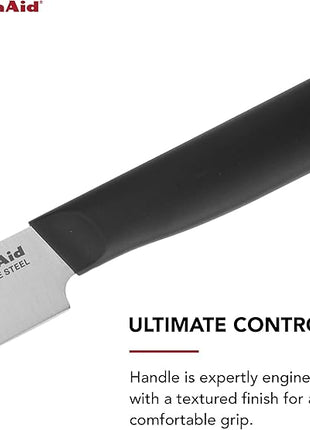 KitchenAid Classic Slicing Knife with Custom Fit Blade Cover, 8 inch, Sharp Kitchen Knife, High Carbon Japanese Stainless Steel Blade, Black