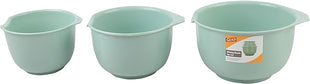 GLAD Mixing Bowls with Pour Spout, Set of 3 | Nesting Design Saves Space | Non-Slip, BPA Free, Dishwasher Safe Plastic | Kitchen Cooking and Baking Supplies, Sage Green