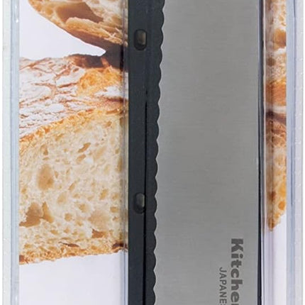 KitchenAid Classic Serrated Bread Knife with Custom-Fit Blade Cover, 8-inch, Sharp Kitchen Knife, High-Carbon Japanese Stainless Steel Blade, Black