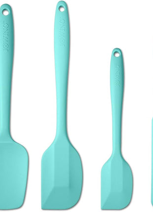 4 Piece Silicone Spatula Set, Flexible Heat Resistant Non-scratch Baking Cooking Rubber Spatulas with Stainless Steel Core, Aqua Sky