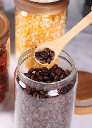 SAIOOL Stackable Kitchen Canisters Set of 8,High Borosilicate Glass Cylinder Airtight Food Storage, sort out the tea, flour, candies, grain easily and clearly