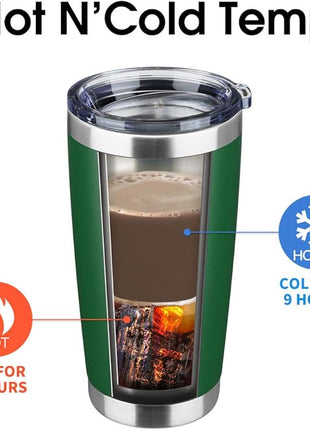 20oz Tumbler Bulk Stainless Steel Vacuum Insulated Tumblers with Lid Double Wall Travel Mug,Powder Coated Coffee Cup, Suitable for Ice Drinks and Hot Beverage (Dark green 12pack)