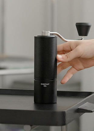 TIMEMORE Chestnut C3S Manual Coffee Grinder, Stainless Steel S2C Conical Burr Coffee Grinder, Hand Coffee Grinder, Adjustable Grind Setting for Travel/Camping/Home, Black