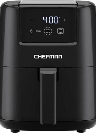 CHEFMAN 2 Qt Mini Air Fryer – Digital Space-Saving Compact Air Fryer with Nonstick and Dishwasher Safe Basket, Quick & Easy Meals in Minutes, Features Digital Timer and Shake Reminder – Black