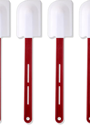 Norme 4 Pcs High Temp Silicone Spatulas Heat Resistant Rubber Spatula Commercial Silicone Scraper with Handle for Kitchen Cook Baking Mixing Utensil, Dishwasher Safe (14 Inch)