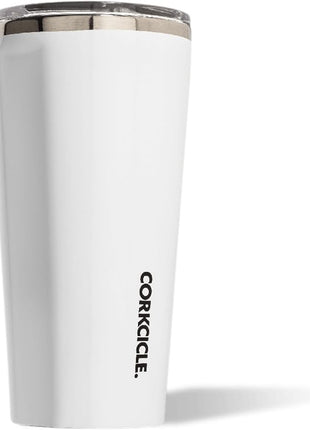 Corkcicle Classic Tumbler - Keeps Drinks Cold for 9 Hours & Hot for 3 - Triple-Insulated Stainless Steel - Holiday Tumbler Gift - 16 oz - Gloss White