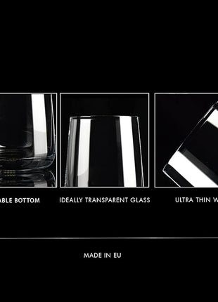 Krosno Glasses for Water, Juices and Other Drinks | Elegant Design | Set of 4 | Capacity 16.6 fl oz | Infinity Collection | Ideal for Home, Restaurant, Parties | Dishwasher Safe