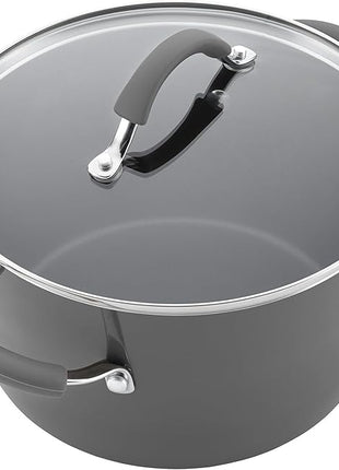 Rachael Ray - 16802 Rachael Ray Cucina Nonstick Cookware Pots and Pans Set, 12 Piece, Sea Salt Gray