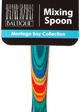 Totally Bamboo Baltique Montego Bay Collection 12-1/2" Wooden Cooking Spoon, Safe for Nonstick